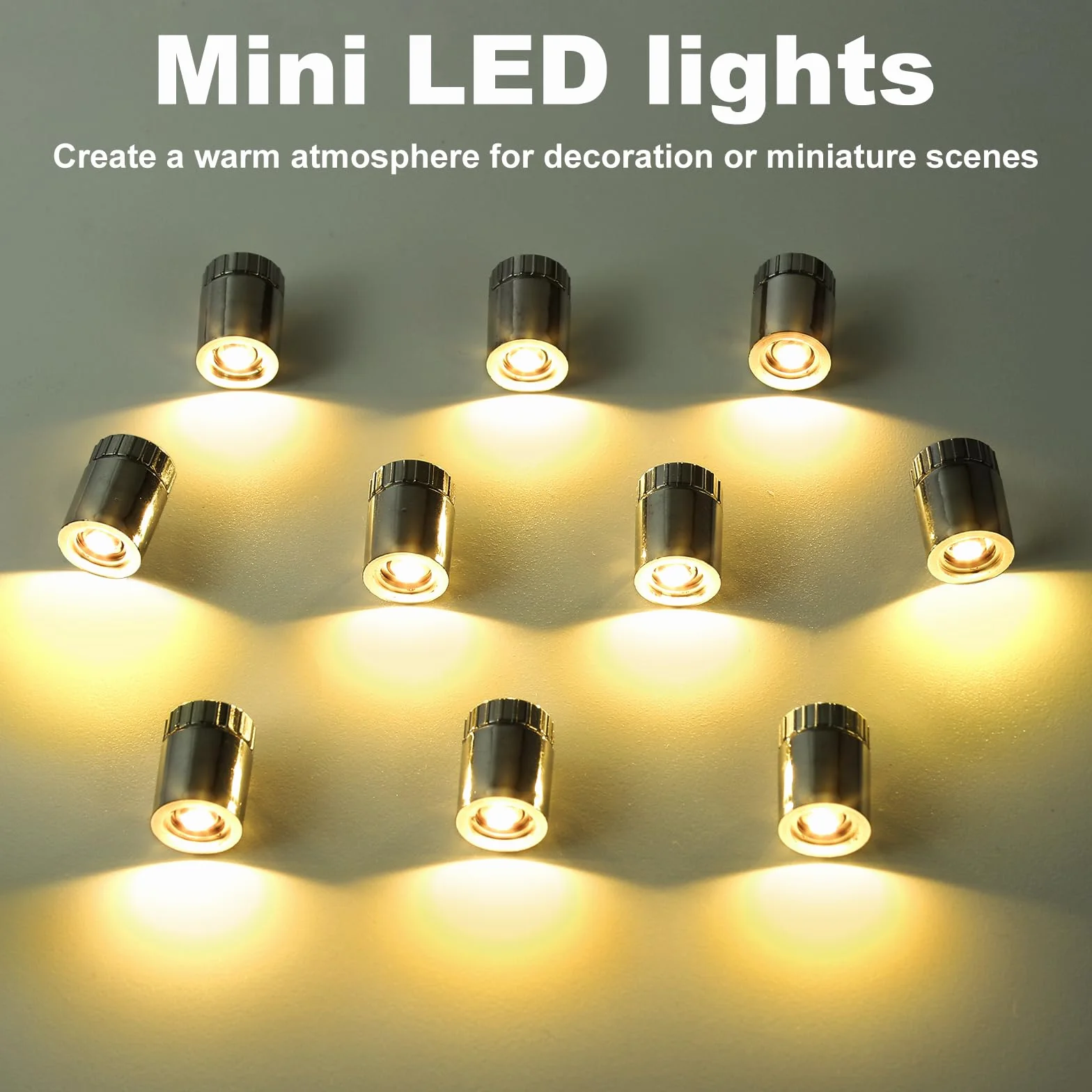 10 sztuk mini lampa LED, mała lampa Led na baterie, mała lampka do domku dla lalek, miniaturowa lampa Led do dekoracji imprezowych, witryn sklepowych, DIY, oświetlenie domku dla lalek (ciepła biel)