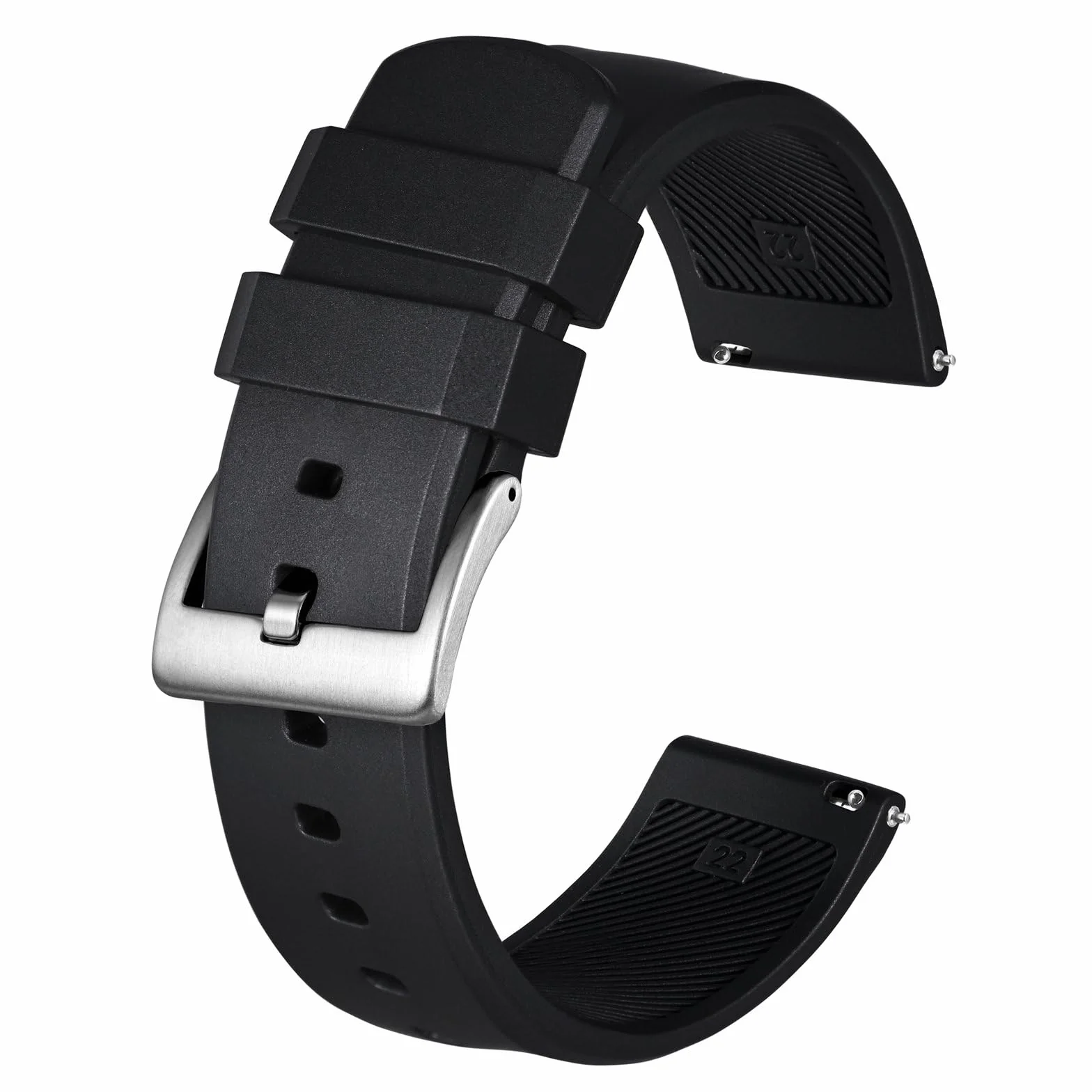 BISONSTRAP Męska bransoletka z gumy, dwukolorowe gumowe paski do zegarka, szybka wymiana, szerokość paska 18 mm, 20 mm, 22 mm