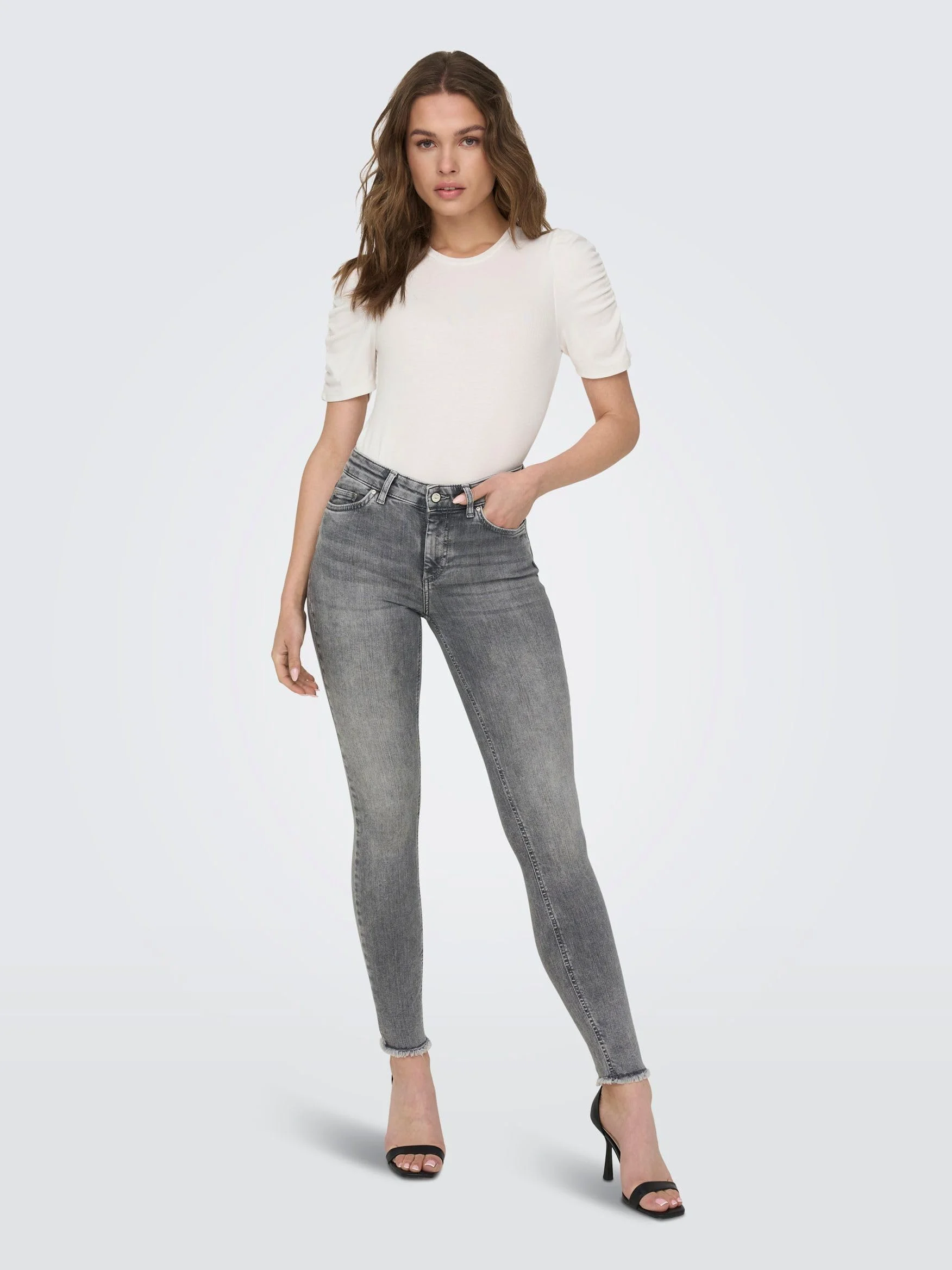 ONLY onlBLUSH MID SK ANK RAW JNS REA306 NOOS - dżinsy skinny Kobiety | jeansy skinny fit