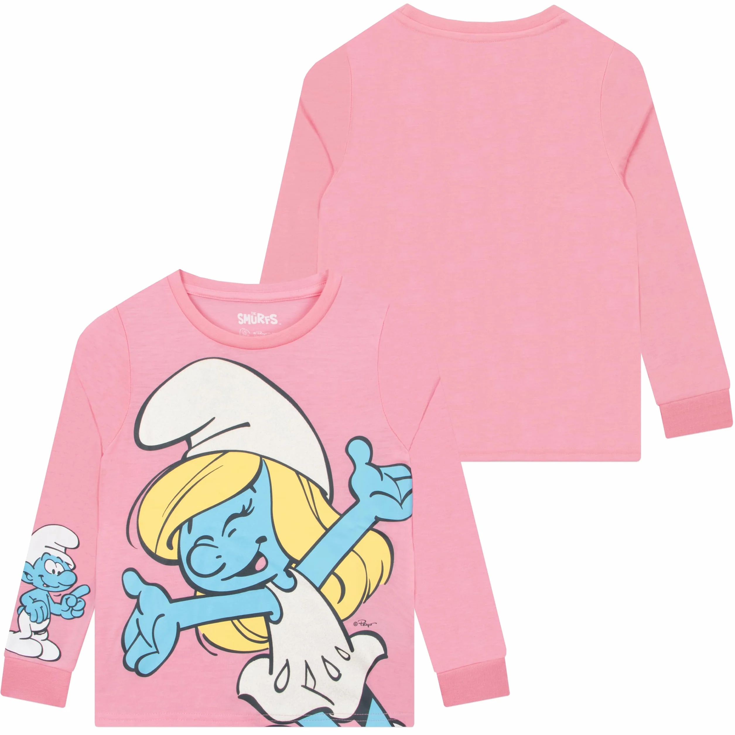 The Smurfs Piżama Dziewczęca, Dziecięca Piżama Ze Smerfetką Z Długim Rękawem, Zestaw Piżam Dla Dziewczynek Ze Smerfetką