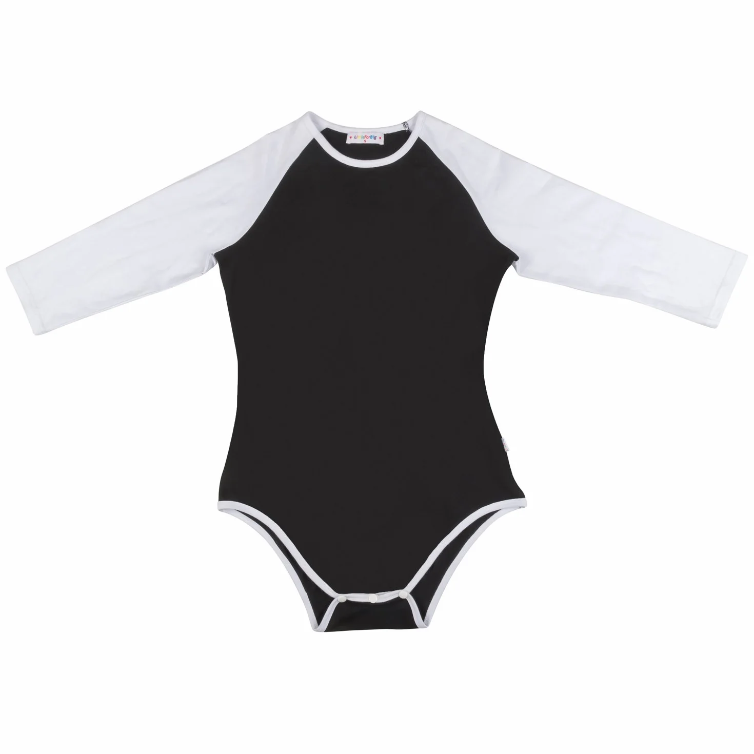 LittleForBig Dorośli Baby miłośnik pieluszek (ABDL) zatrzas w komkroku jednoczęściowy śpioszki-baseball reglanowe rękawy