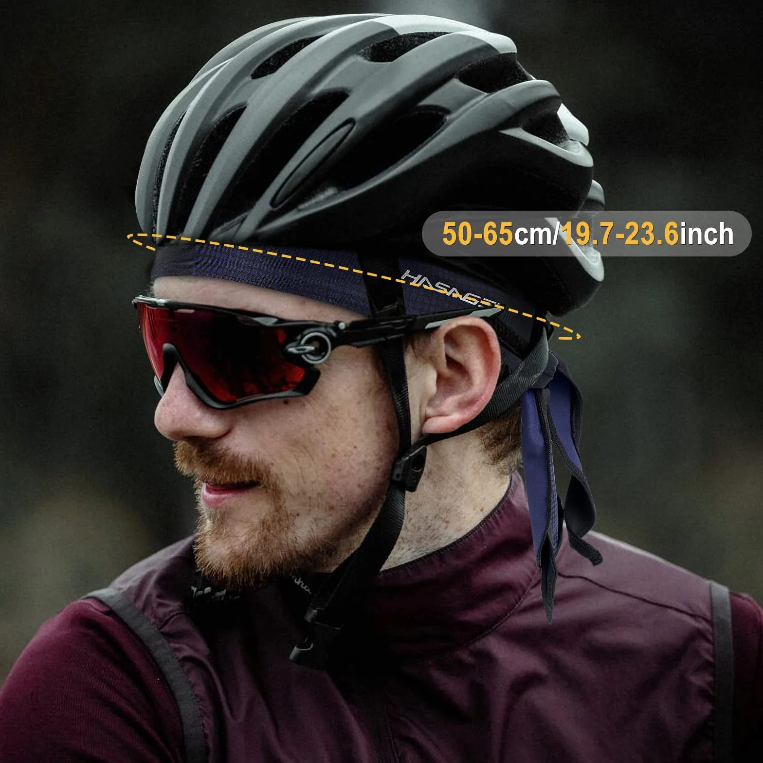 HASAGEI Bandana męska i damska, chusta na głowę, bandana, czapka rowerowa, elastyczna, oddychająca, odprowadzająca pot, szybkoschnąca, sportowa, nakrycie głowy na lato, ciemnoniebieski, jeden rozmiar