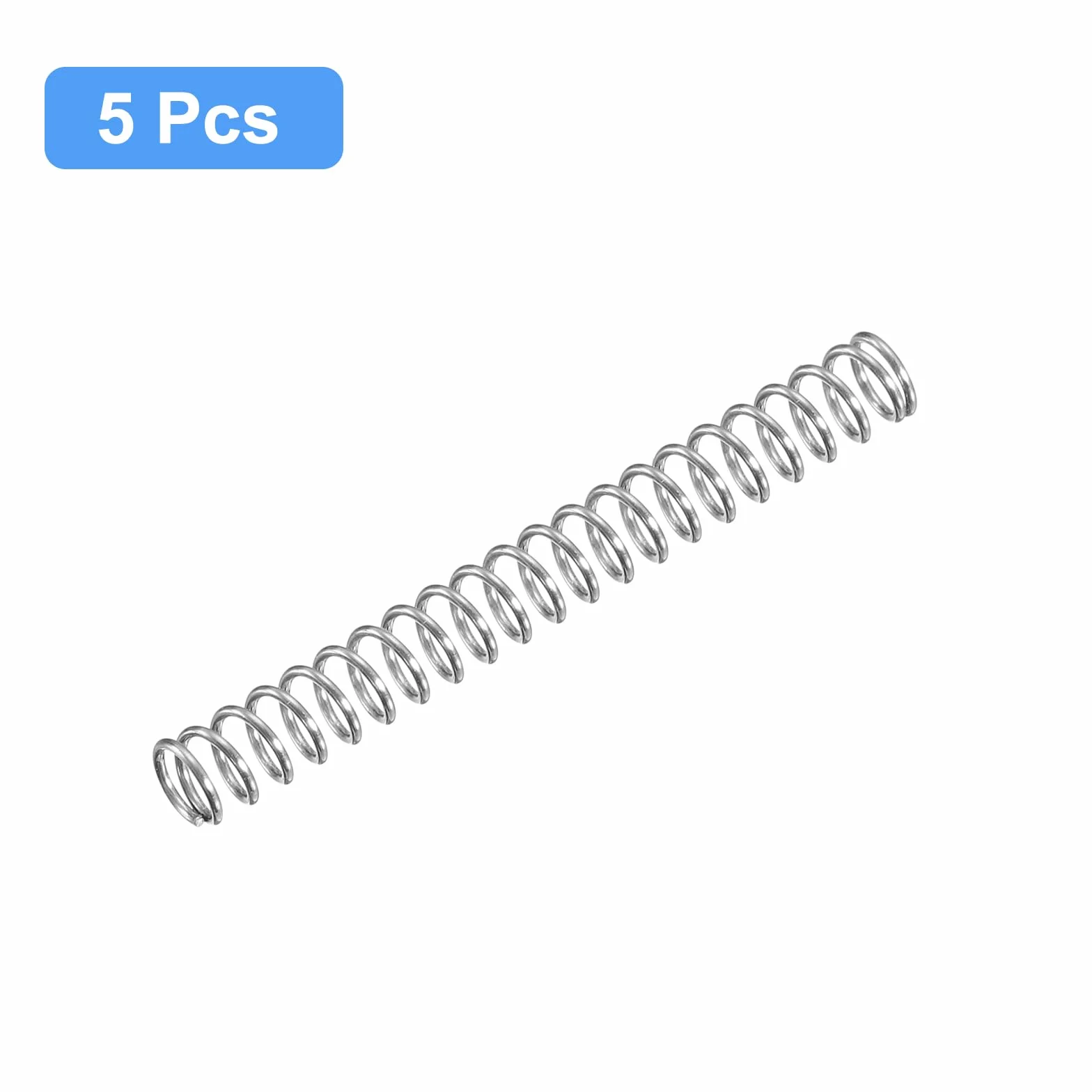 QUARKZMAN 5 szt. sprężyn dociskowych 304 stal szlachetna 4 mm AD 0,5 mm drut rozmiar 35 mm długość długość srebrny odcień