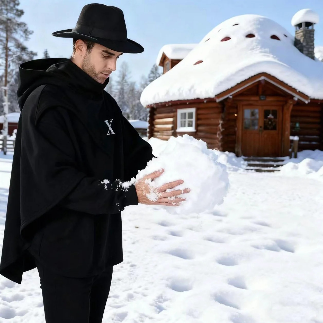 Męska Bluza z Kapturem, Podstawowy Sweter z Kapturem, Poncho Cape Bluza z Kapturem