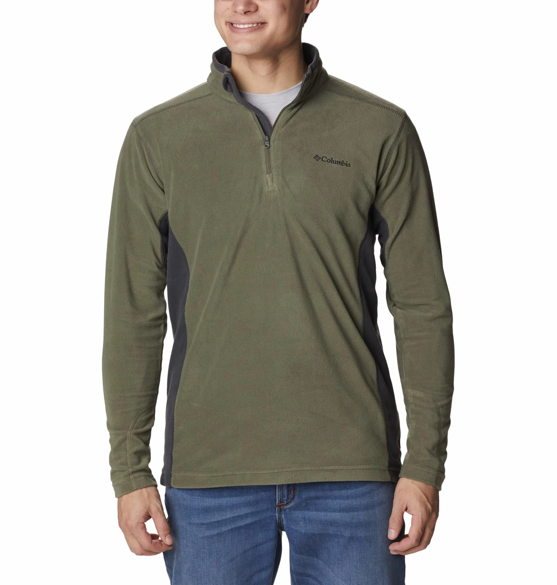 Columbia Klamath Range 2 Half Zip, Bluza Polarowa Mężczyźni, Stone Green/Shark, L