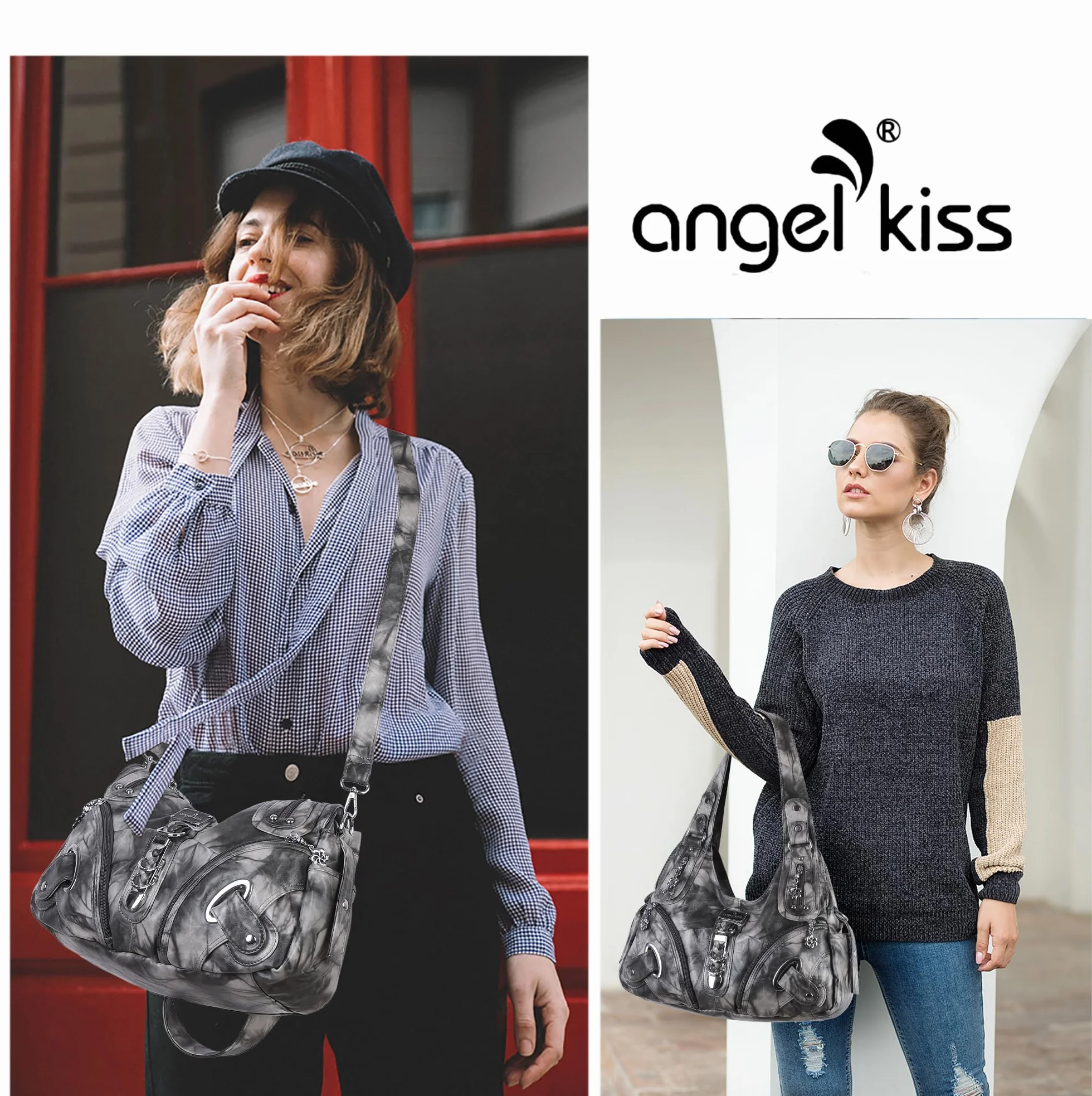 Angel Kiss Torebka na Ramię Miękka PU Skóra Hobo Torebki Damskie Wodoodporna Przez Ramię Torby