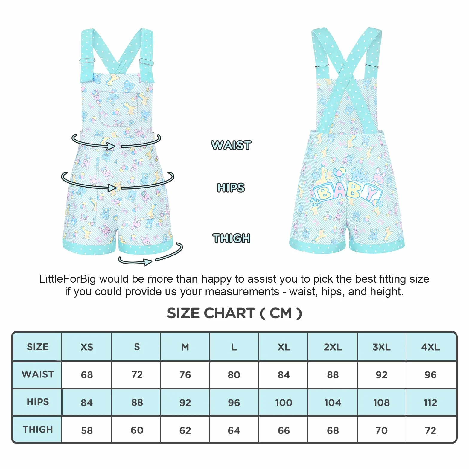 LittleForBig Krótkie ogrodniczki Overalls Shortalls - Baby Parade ogrodniczki