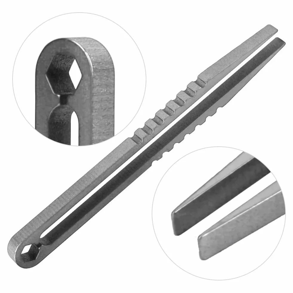 Pinceta EDC, Pinceta ze Stopu Tytanu, Mini Pinceta, Przenośna Pinceta ze Stopu Tytanu EDC Outdoor Camping Travel Mini Tool (Oryginalny kolor)