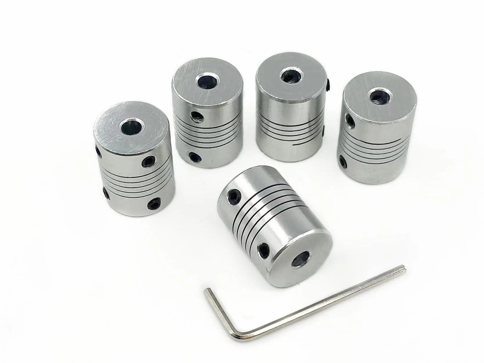 5 szt. 5 mm x 8 mm aluminiowe elastyczne sprzęgło wału OD 19 mm x dł. 25 mm złącze sprzęgła silnika krokowego CNC