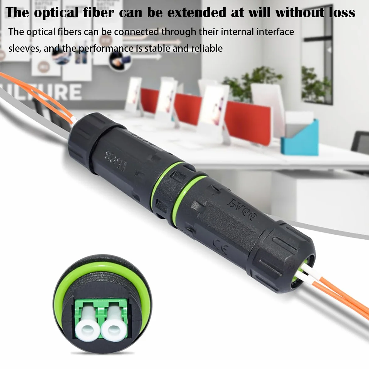 Złącze światłowodowe LC Duplex, CTRICALVER wodoodporne zewnętrzne złącze optyczne IP68, złącze światłowodowe LC do LC Duplex Fiber Connector (2 sztuki)