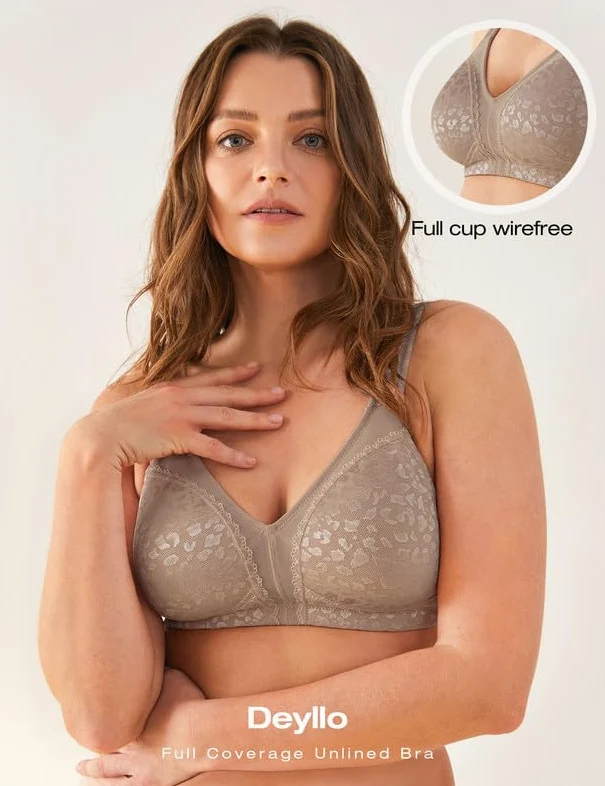 Deyllo Damski biustonosz minimalizujący komfort plus size bez fiszbin bez fiszbin