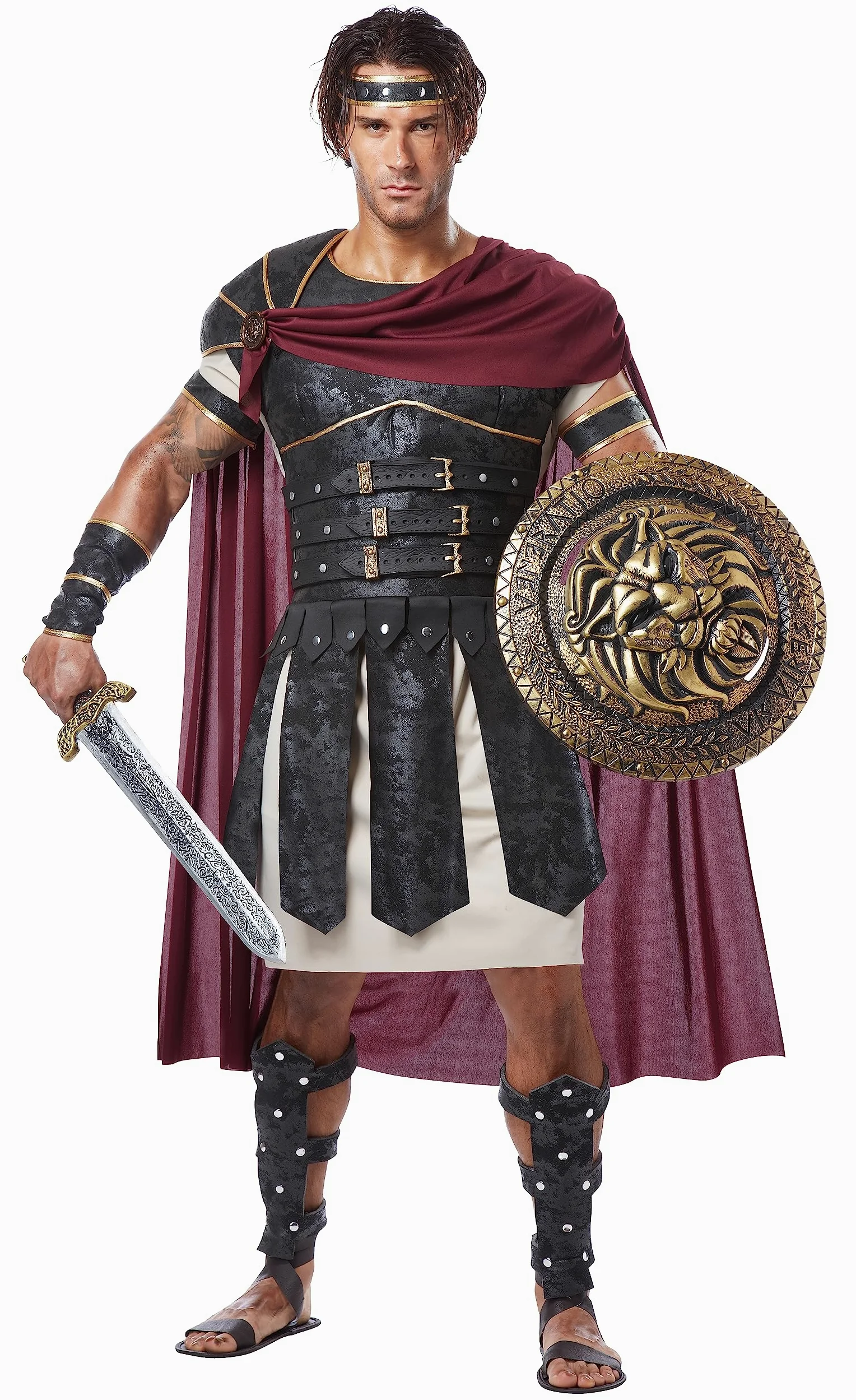 California Costumes 1258 Roman Gladiator Grecki kostium dla dorosłych, wielokolorowy, jeden rozmiar