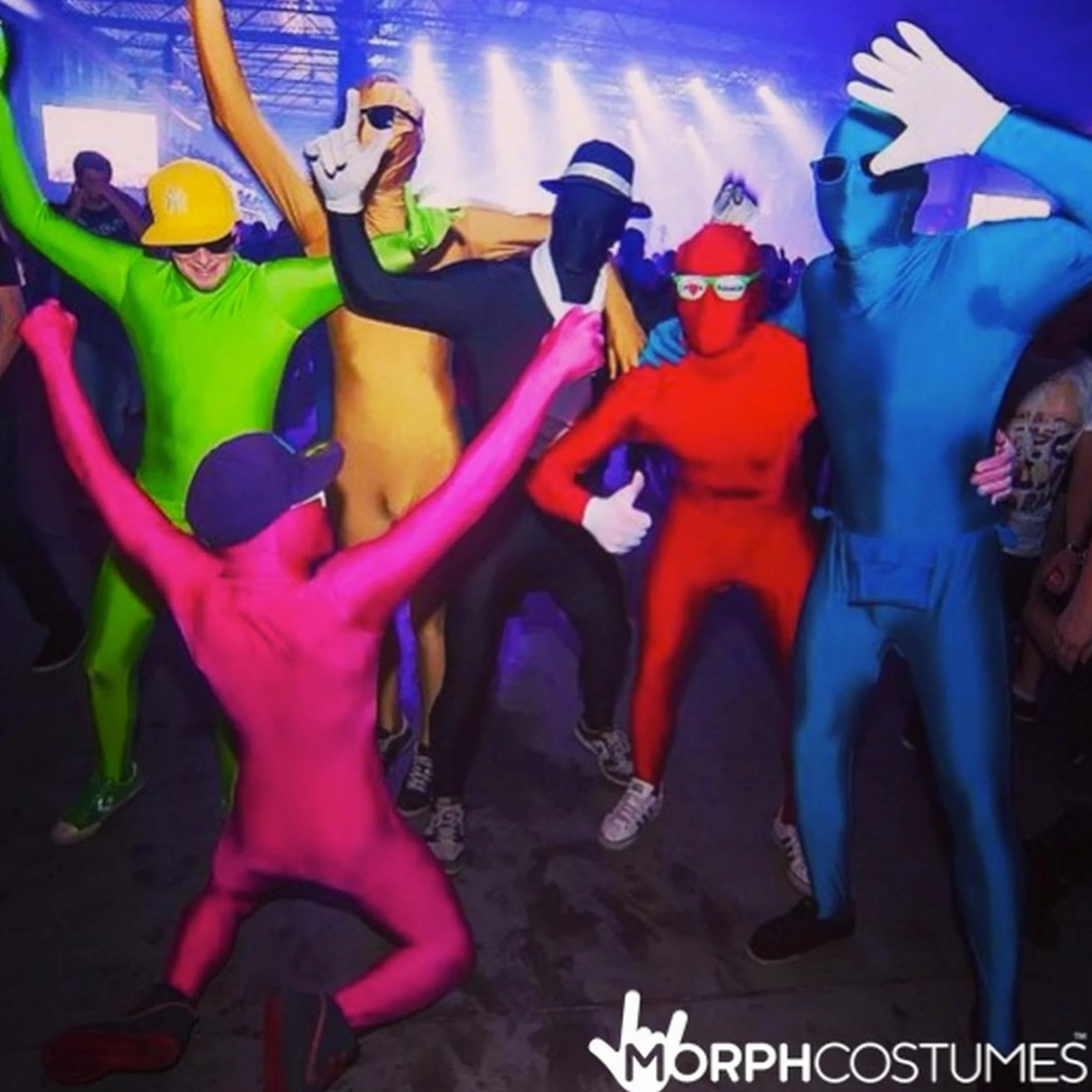 Morphsuits Czarny Kombinezon Uniseks Elastyczny Pełny Strój dla Dorosłych na Halloween Karnawał, XL