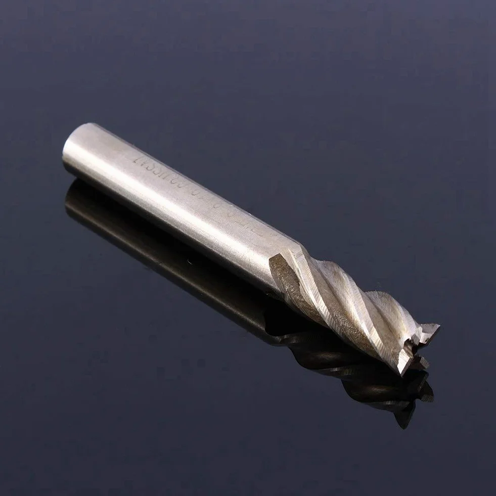 Frez do stali 8 mm, frez cylindryczny ogon HSS CNC, zestaw frezów z palcami narzędzie do wiertła z prostym palcem do centrów obróbki danych CNC, rzeźbione, 1 sztuka