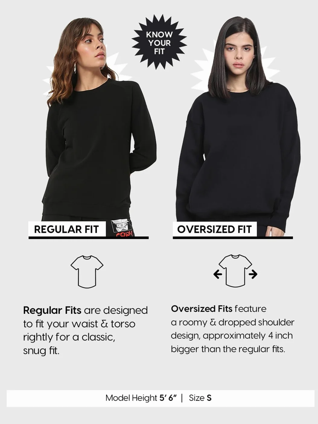Bewakoof X Disney Cruella damska bluza oversize z mieszanki bawełny