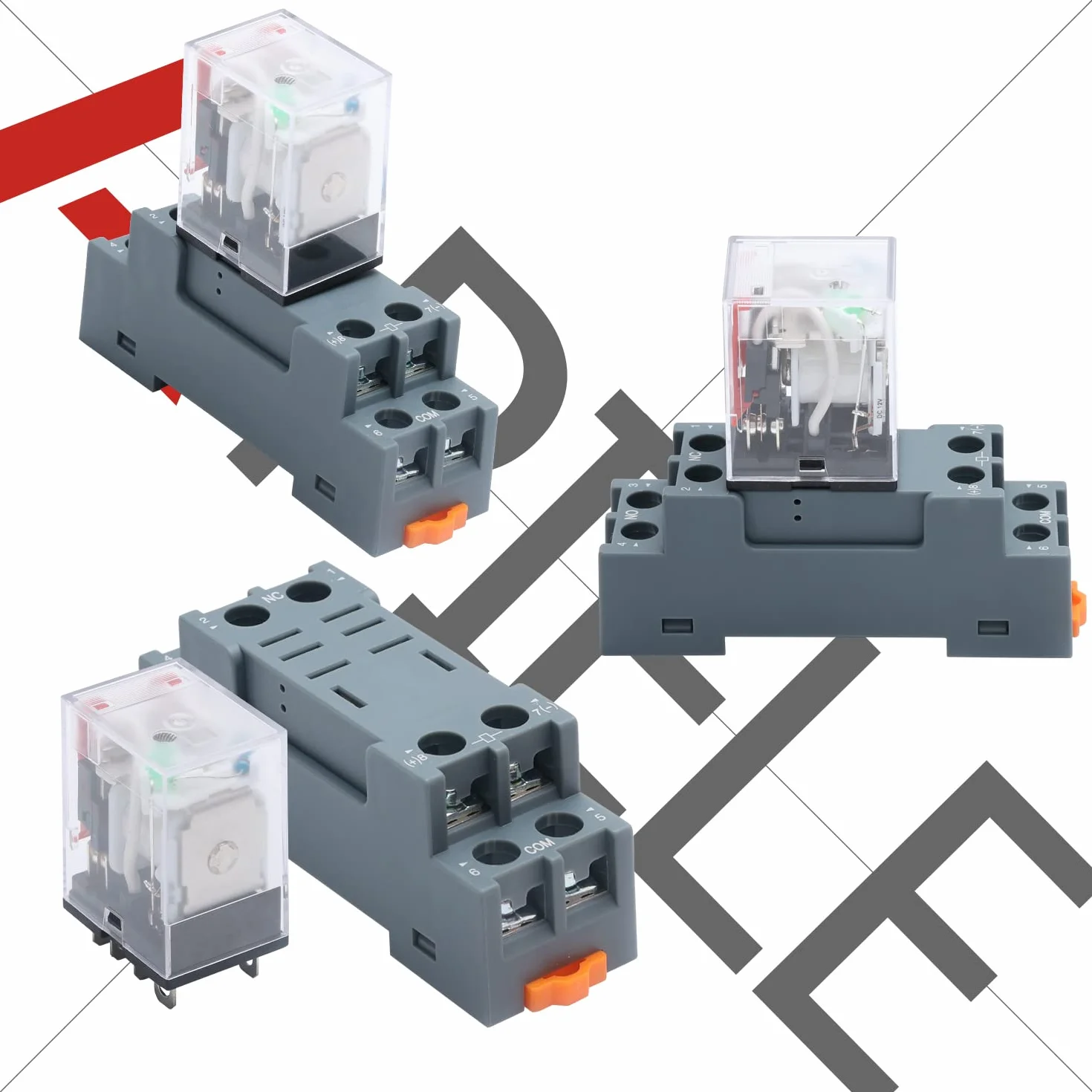 APIELE [3 lata gwarancji] 24 V DC 8 pinów 10 A cewka elektromagnetyczny przekaźnik mocy 2PDT 2NO+2NC MY2NJ HH52Pz lampką kontrolną z gniazdem (24 VDC)