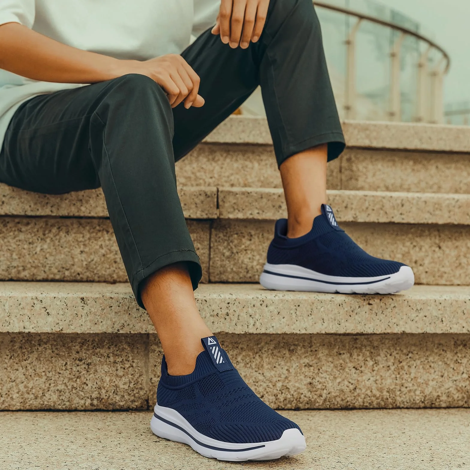 ODCKOI Męskie buty wsuwane bez użycia rąk buty do chodzenia tenis bieganie buty sportowe jogging siłownia trening trampki