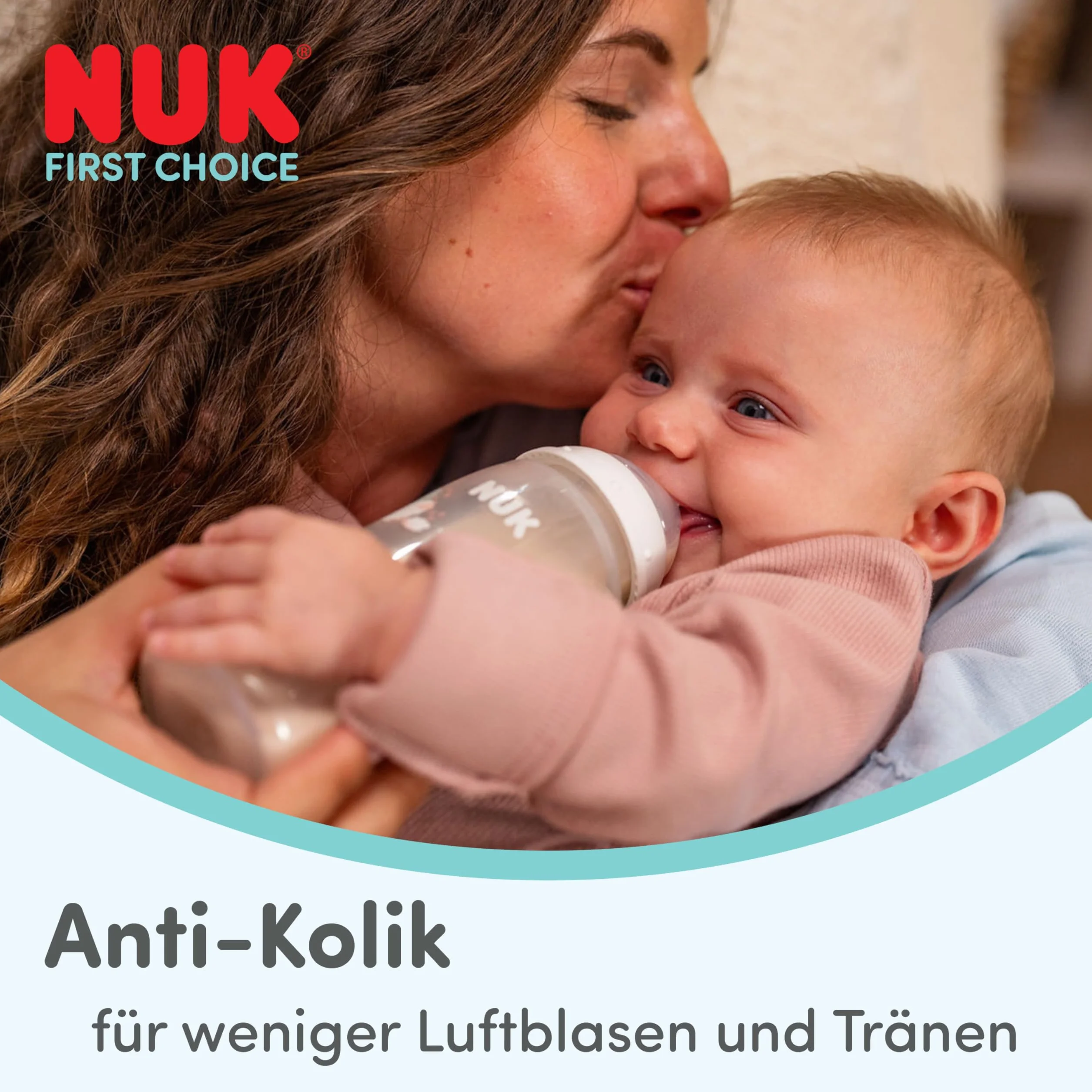 NUK First Choice Butelka dla niemowląt | 3+ miesiące | 240 ml | Butelka przeciwkolkowa | Szkło | Wskaźnik kontroli temperatury | Konik morski | 1 sztuka
