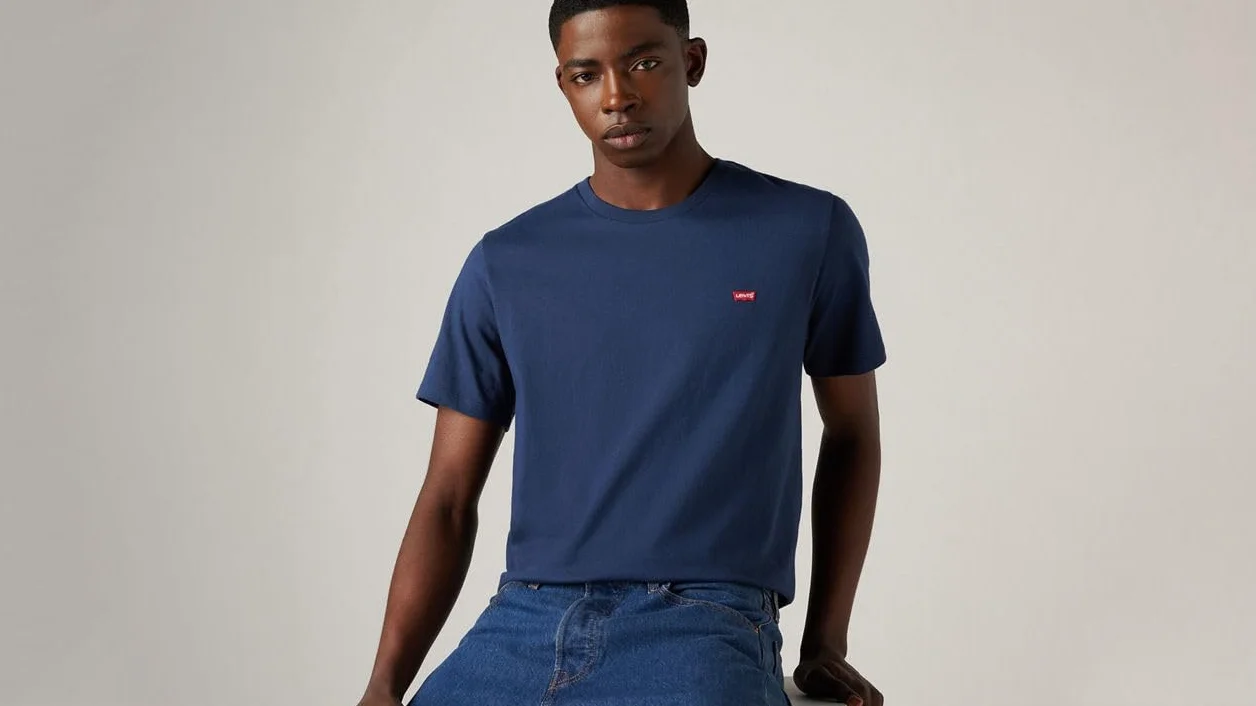 Levi's Mężczyźni Ss Original Housemark Tee T-Shirt, Cotton + Patch Dress Blues, M