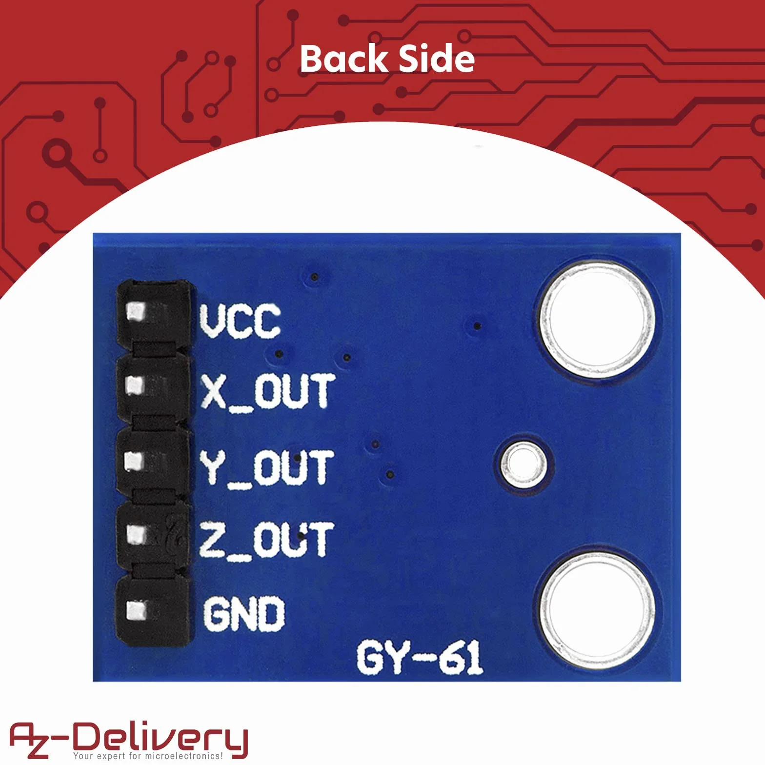 AZDelivery GY-61 Compatible with ADCL335 Przyspieszeniomierz 3-osiowy Moduł kąta nachylenia kompatybilny z Arduino i Raspberry Pi