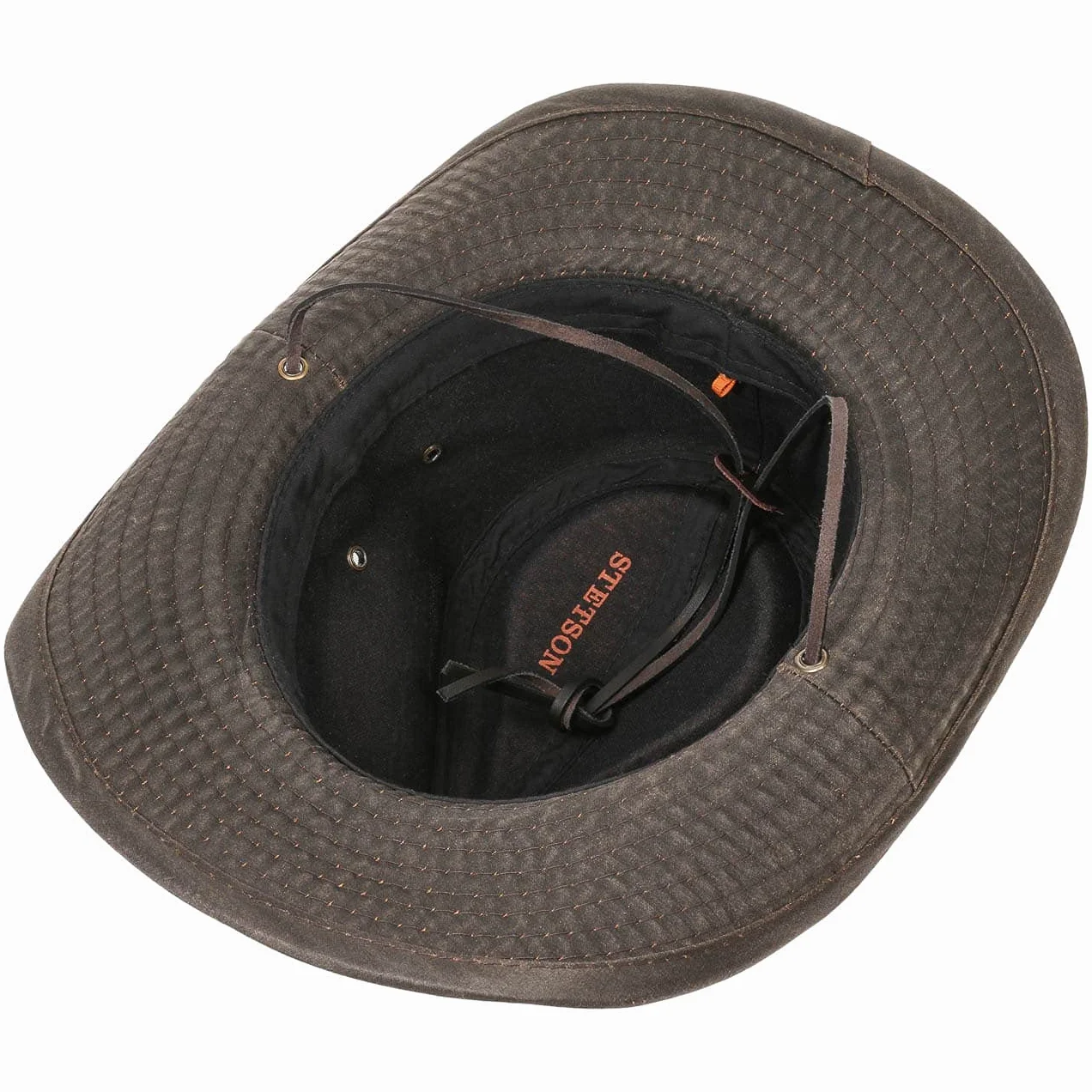 Stetson Kapelusz Outdoorowy DiazKobiety/Mężczyźni - kowbojski tekstylny efekt vintage Z paskiem na podbródek, lamowanym brzegiem ronda,