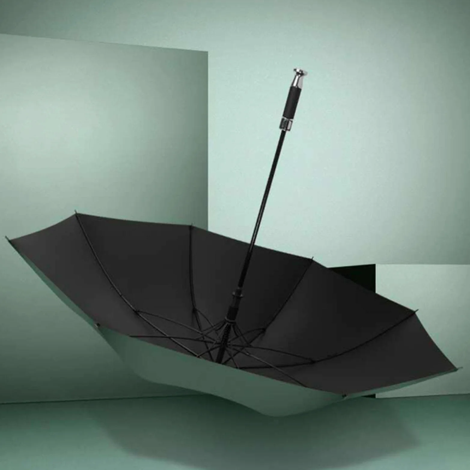 2022 Luksusowy parasol golfowy z pełnym włóknem automatyczny długi uchwyt Business Fibre Sraight Parasol Dostosowane logo (ciemnozielony)