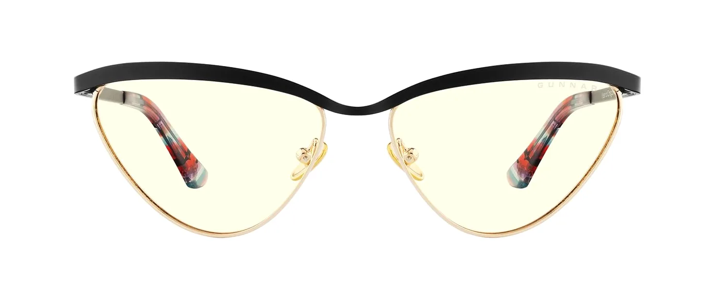 Gunnar Okulary do gier i komputera - Year of the Dragon - Kolor oprawki: Onyks - złoty, odcień soczewek: przezroczysty (blokuje 35% niebieskiego światła i 100% światła UV) - okulary blokujące