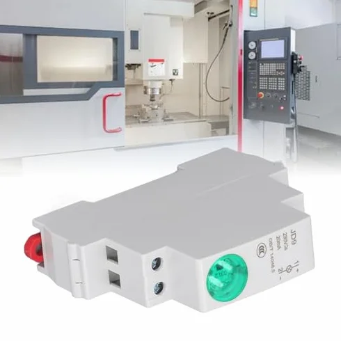 Lampka Kontrolna Przemysłowa Montaż na Szynie DIN Wskaźnik świetlny Obwód Wskazanie Sygnału dla Skrzynki Rozdzielczej Tokarki CNC Warsztaty AC DC 230 V (GREEN)