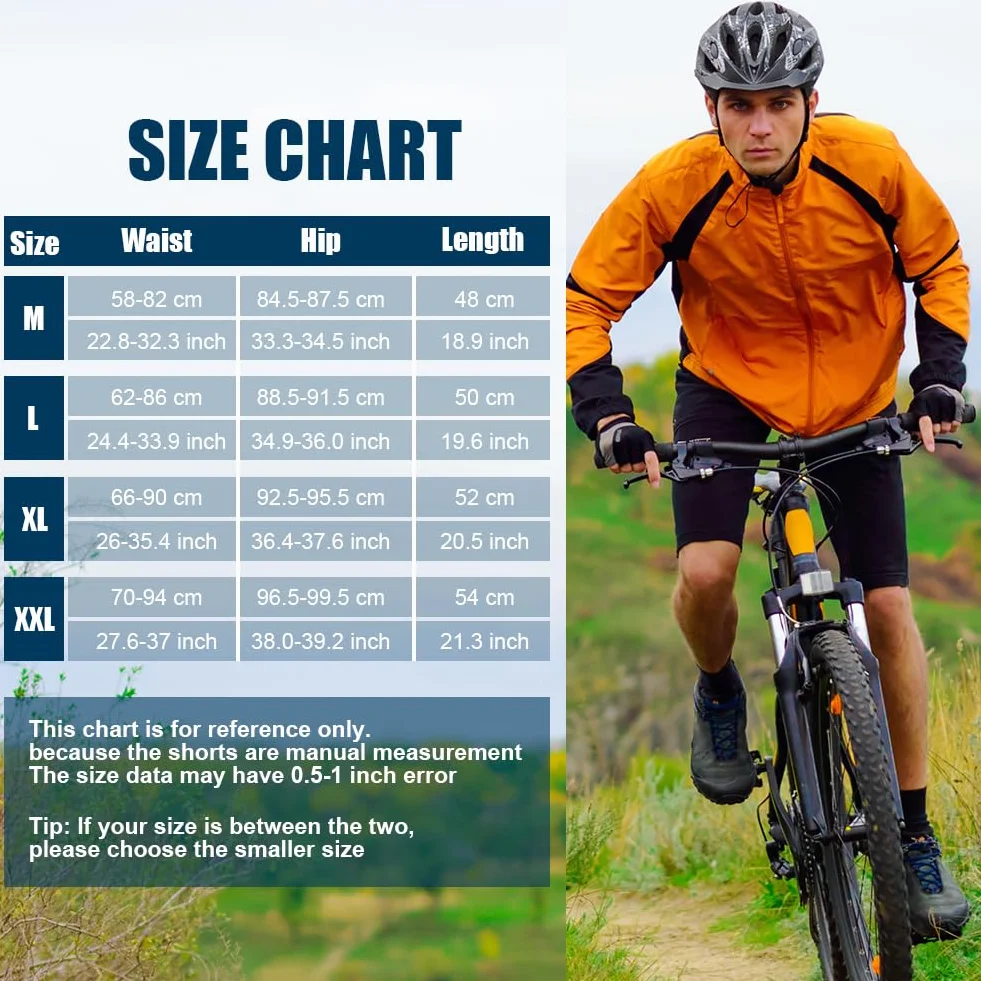 Męskie spodenki rowerowe spodenki kolarskie kompresja 3D wyściełane 3 kieszenie oddychające szybkoschnące bielizna rowerowa dla mężczyzn MTB rower motocykl, Rozmiar L:, L