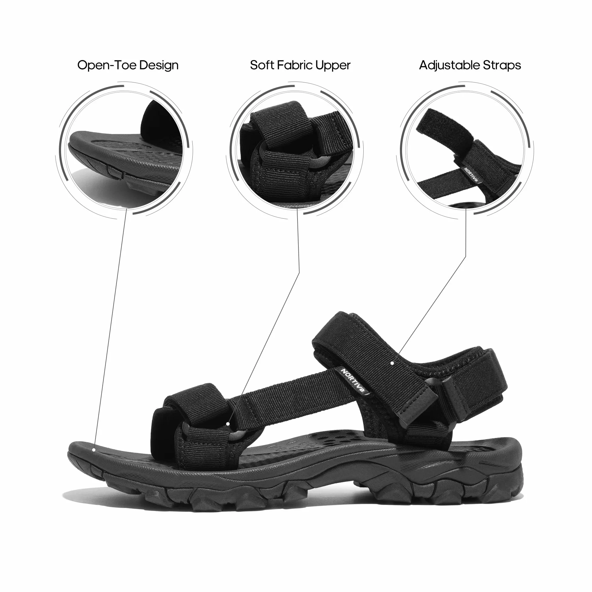 Nortiv 8 Męskie sportowe sandały outdoorowe, codzienne letnie sandały plażowe