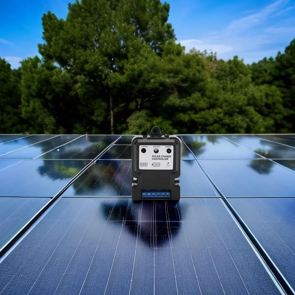 Zerodis Kontroler Ładowania Słonecznego PWM Inteligentny Regulator Ładowania Energii Słonecznej 10A 6V/12V DHS-5S6V Czarny