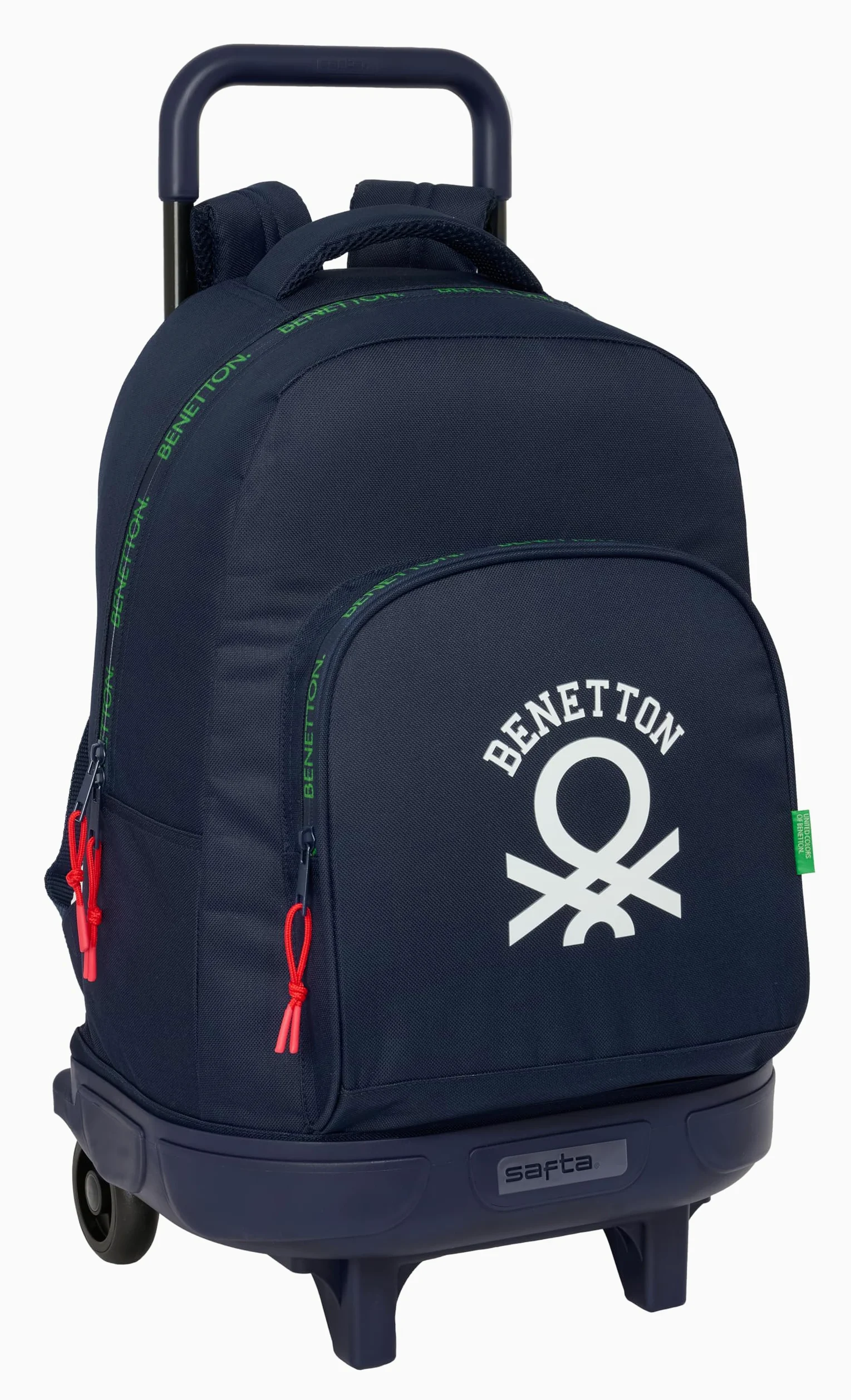 BENETTON TOGETHER duży plecak na kółkach, kompaktowy, zdejmowany, idealny dla dzieci w różnym wieku, wygodny i wszechstronny, jakość i wytrzymałość, 33 x 22 x 45 cm