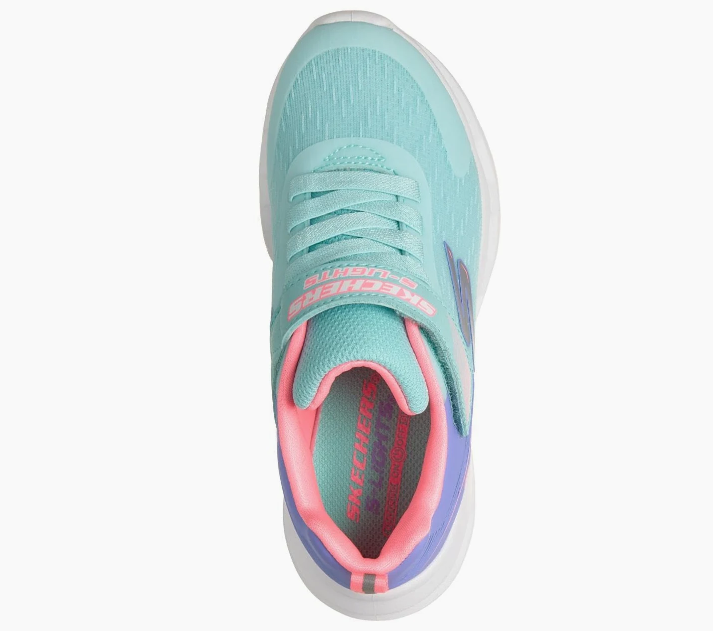 Skechers Glide-Step Lights Sneaker, Aqua, 1 UK