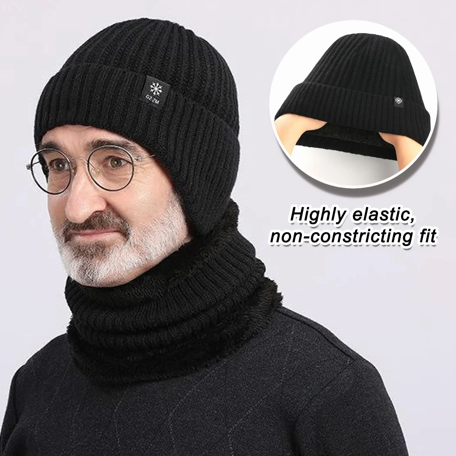 Zestaw rękawic z kapeluszem i szalikiem dla kobiet mężczyzn, unisex czapka ocieplacz na szyję zimowe rękawiczki do ekranu dotykowego Beanie ocieplacz na szyję rękawiczki termiczne czapka z