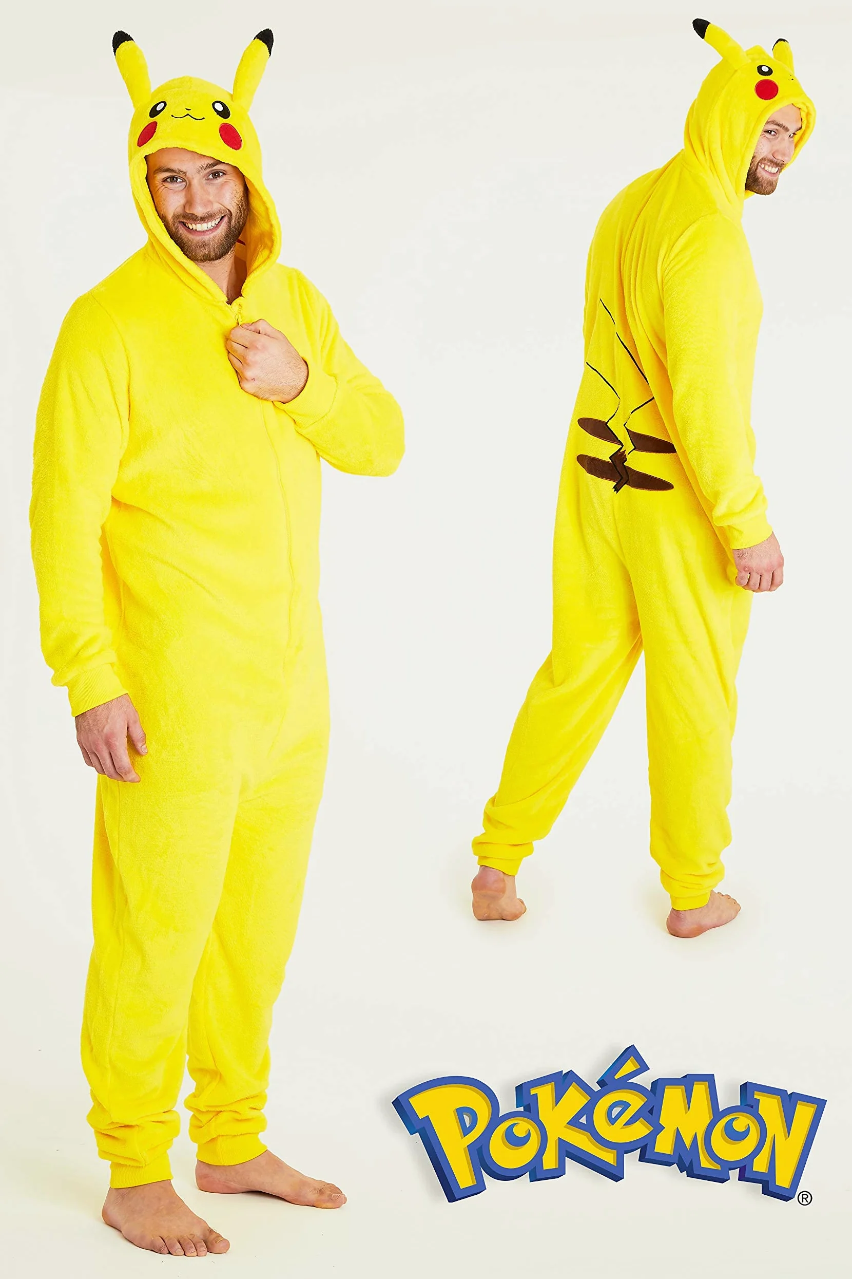 Pokemon Pikachu, męskie kombinezony na Halloween, polarowy kombinezon dla dorosłych