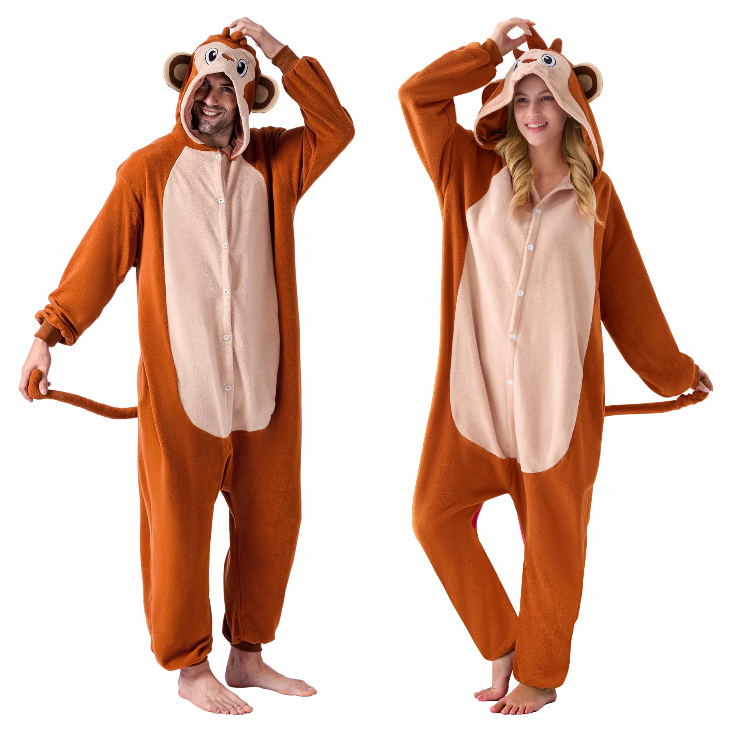 Spooktacular Creations Pluszowy kombinezon dla dorosłych unisex, Małpa, M