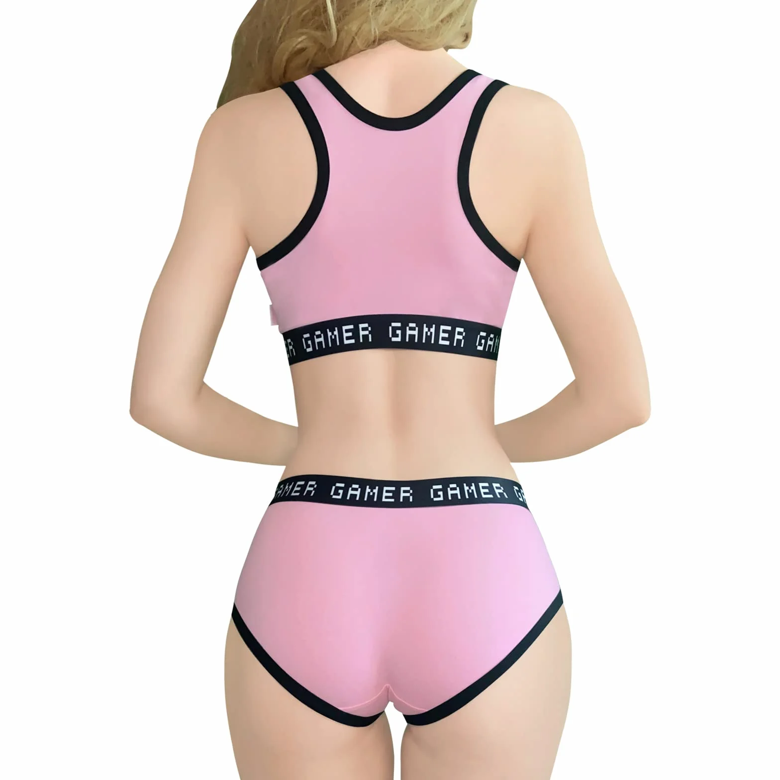 LittleForBig Damska Bawełna Kamizelka i Majtki Sportowy Komplet Bralette Bielizna Nocna Playgirl
