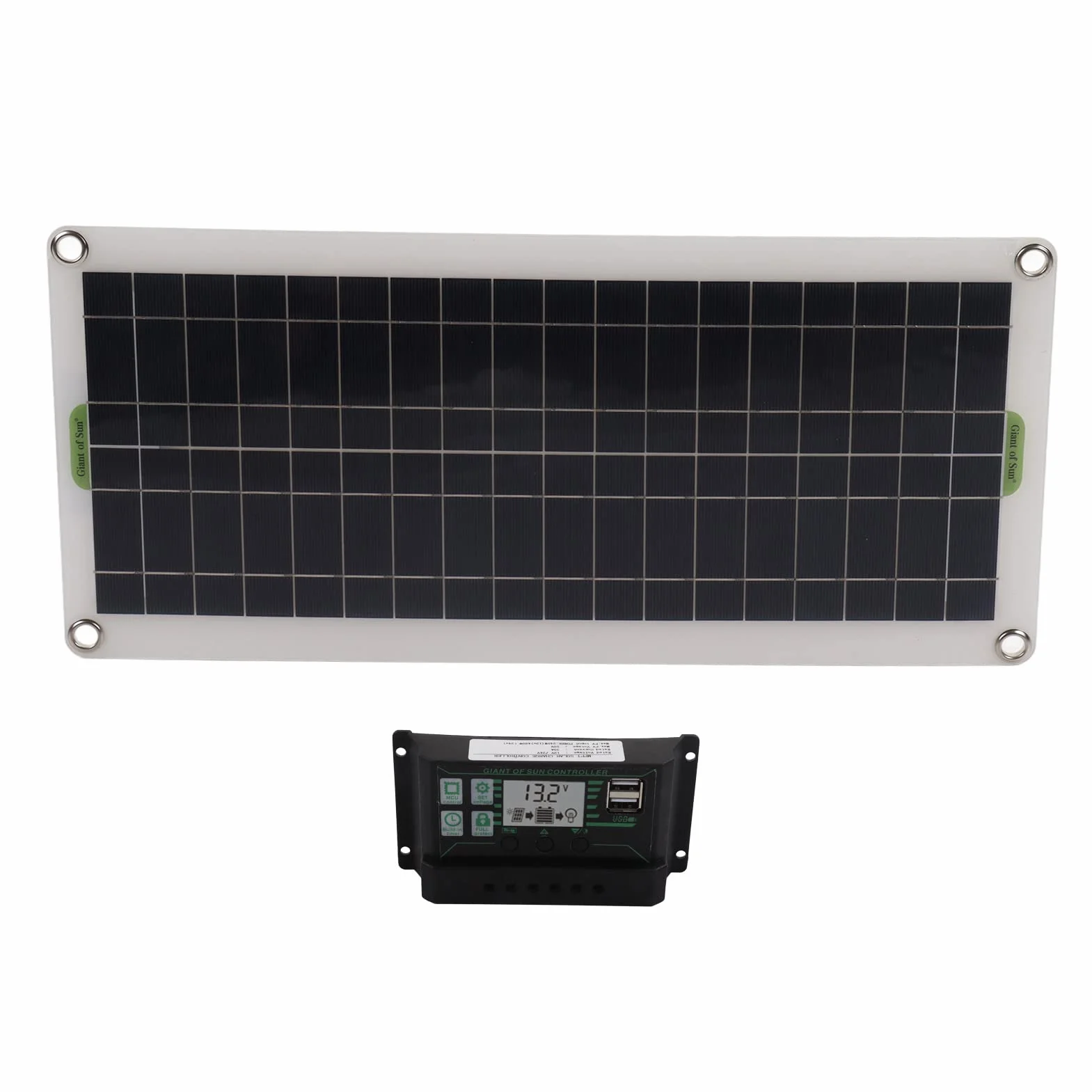 Akcesoria RV Polikrystaliczny panel słoneczny 30W + kontroler 30A Podwójny regulator napięcia USB Ładowanie 12V