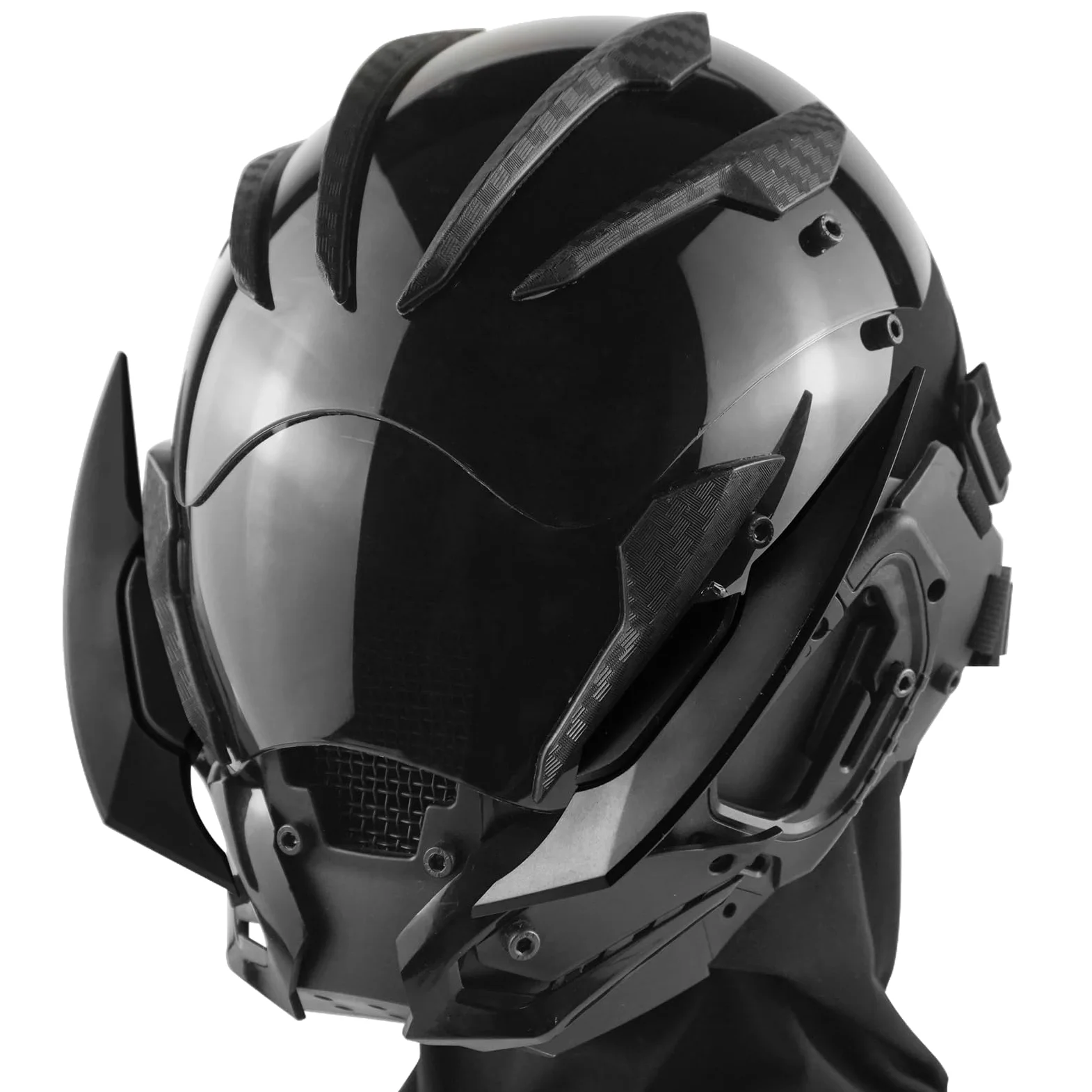 Marikito Punkowa maska, futurystyczny hełm, wyjątkowy kask science fiction dla dorosłych, idealny do cosplay i na imprezę rave