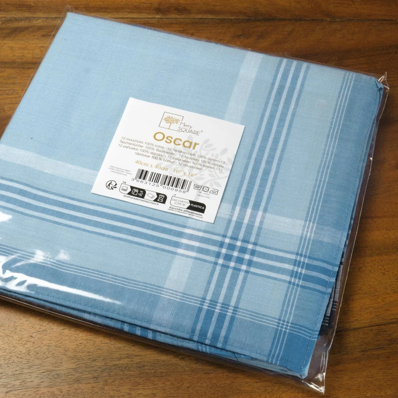 Chusteczki Materiałowe Oscar dla Mężczyzn – 100% Bawełna Barwiona w Przędzy – 40x40 cm – Klasyczne, Wytrzymałe i Ekonomiczne