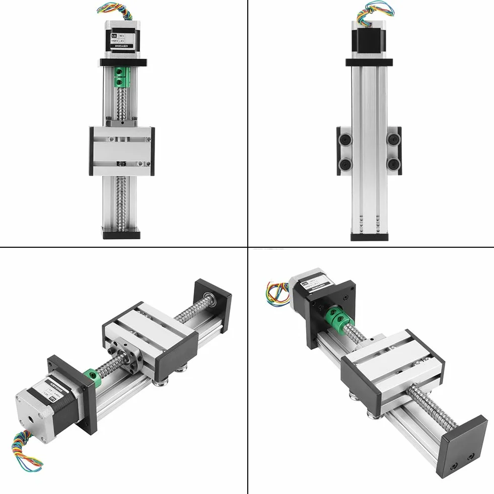 Prowadnica liniowa 100 mm, napęd śrubowy 1204 siłownik liniowy z silnikiem krokowym do DIY części routera CNC