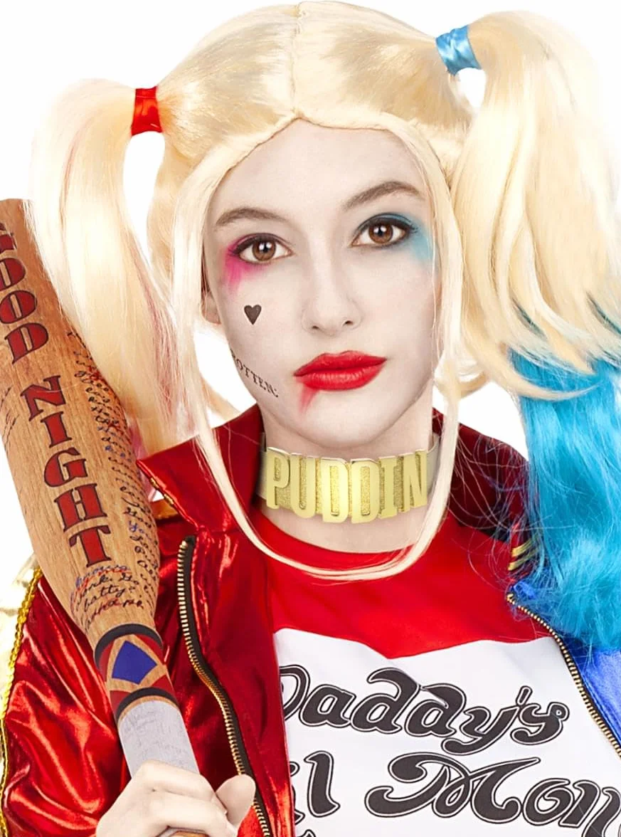 Funidelia | Naszyjnik Puddin Harley Quinn - Legion Samobójców dla kobiet Superbohaterowie, DC Comics, Suicide Squad, Przestępcy - Akcesoria dla dorosłych, akcesoria dla kostiumu - Złoty