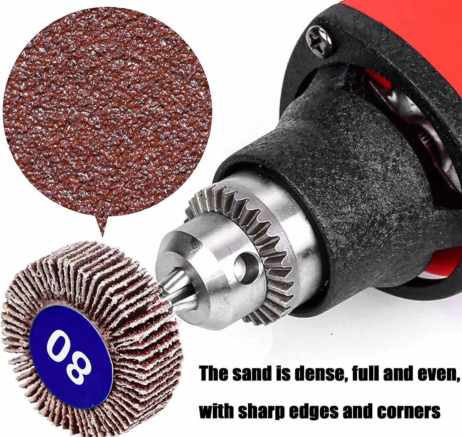 30 sztuk szlifierek wachlarzowych, średnica 32 mm, przegródki szlifierskie, 80 ziarnistość, tarcza polerska, do narzędzi obrotowych, usuwania rdzy, szlifowania, polerowania