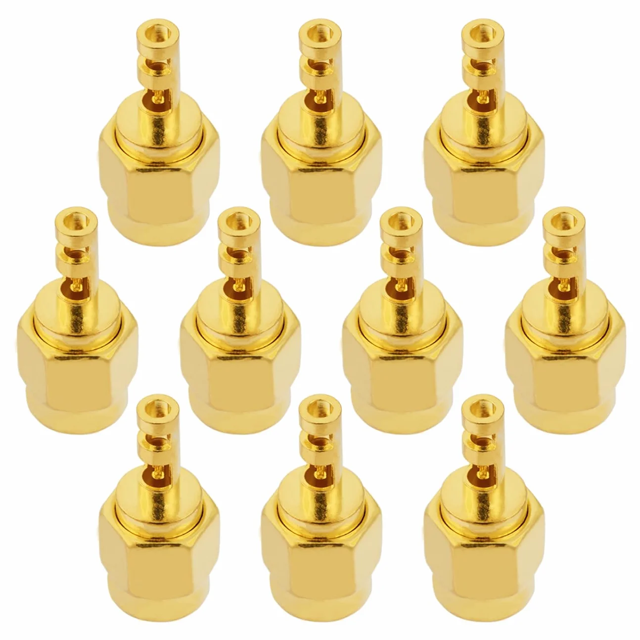 Vecys 10 Sztuk SMA Męskie Złącze 50 Omów Wtyk SMA Lutowane Złącze do Kabla Koncentrycznego RF 1.37mm RG178