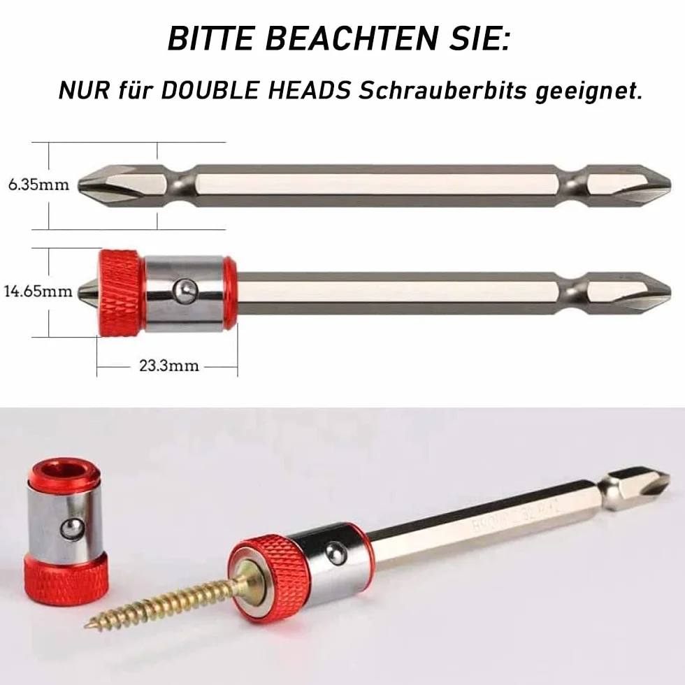 Mesee 3 Sztuki Bitów Do Śrubokręta, Pierścień Magnetyczny, Metalowy Śrubokręt, Antypoślizgowy, Do 1/4 Śrubokrętów