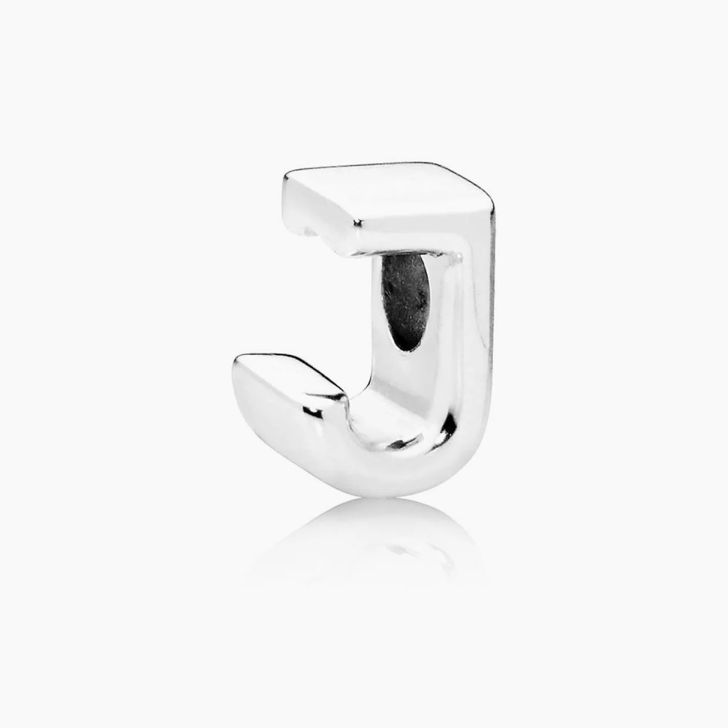 PANDORA Moments Buchstabe J - wendbares Alphabet-Charm aus Sterling-Silber mit geprägten Herzen und Perlen an der Rückseite - kompatibel mit Armbändern Moments Kollektion