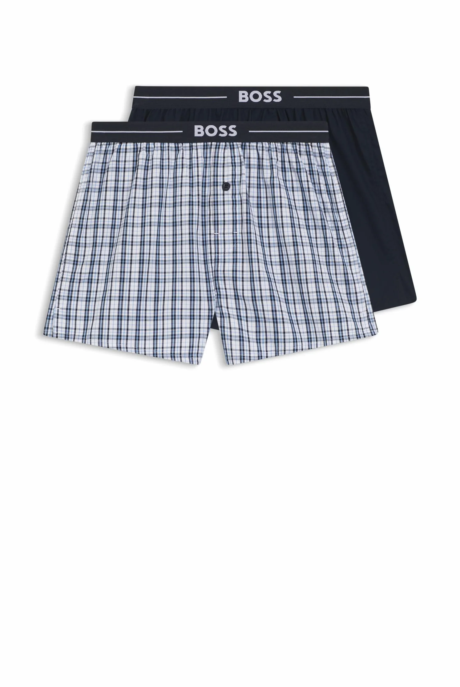 BOSS Męskie spodnie piżamowe 2P Boxer Shorts Dark Blue405 XL