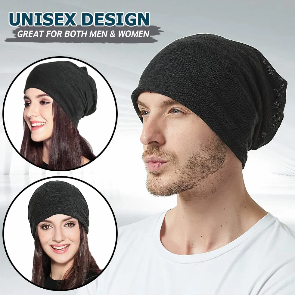 EINSKEY Czapka unisex slouch beanie, cienka & oddychająca, lekka dzianina na sezon przejściowy, dla biegaczy/rowerzystów/osób po chemii (54-59 cm)