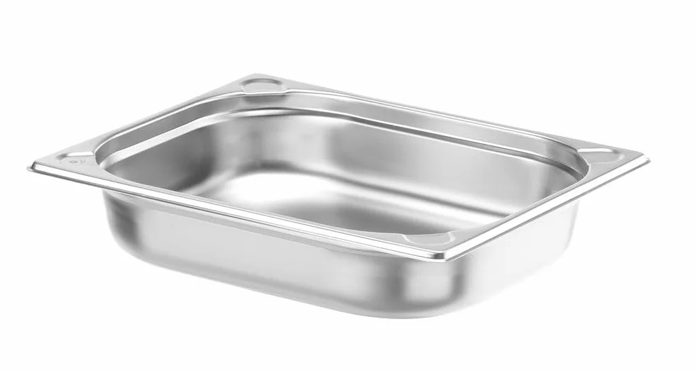 HENDI Pojemnik GN1/2, wzmocniony kołnierz, odpowiedni do piecach konwekcyjnych, lodówkach, bemarach i podgrzewaczach, odporny na temperaturę od -40° do 250°C, 4L, 325x265x(H)65mm, stal nierdzewna