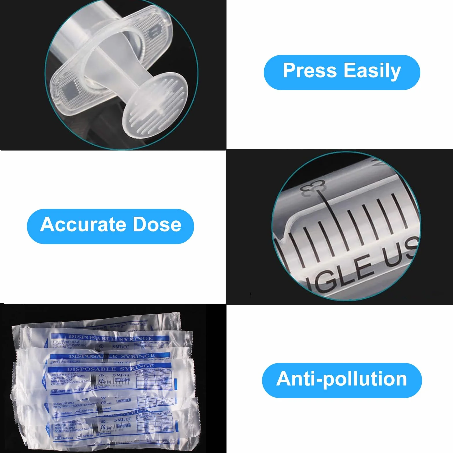 Strzykawki 5 ml, 20 sztuk, indywidualne opakowanie, plastikowa strzykawka z pokrywką, strzykawka do karmienia, strzykawka wielokrotnego użytku, do karmienia noworodków, rzemiosła artystycznego